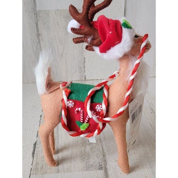 Annalee 9" Peppermint Reindeer 2007 Xmas figure candy cane - Picture 5 of 9